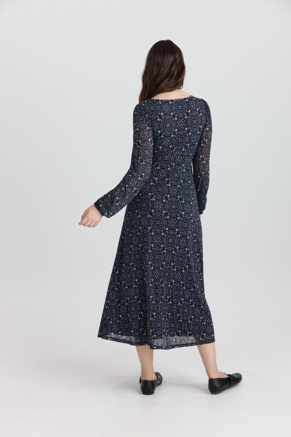 Springfield Vestido midi estampado boho azul