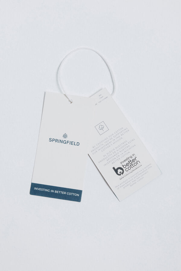 Springfield Polo piqué com gola mao regular fit bege