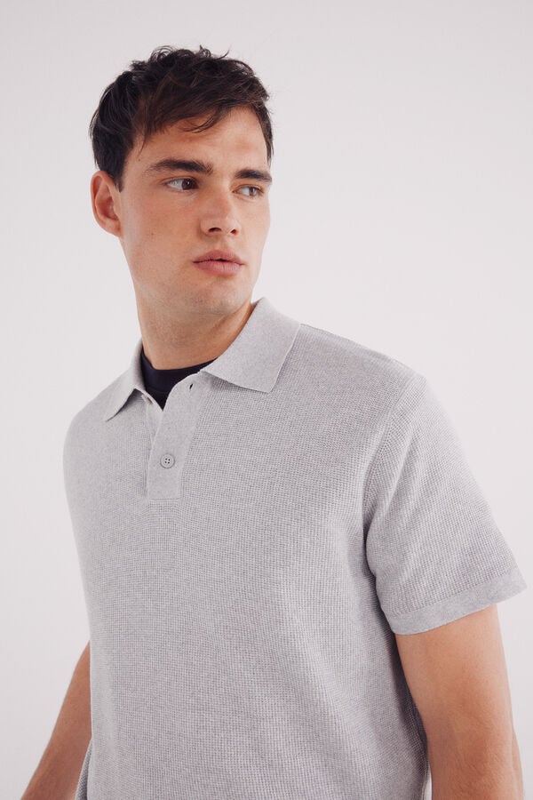 Springfield Jersey manga corta estructura cuello polo gris