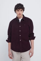 Springfield Camisa de micro veludo cotel&ecirc; vermelho