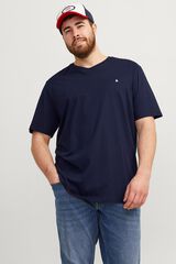 Jack & Jones PLUS T-shirt bordada de manga curta azul