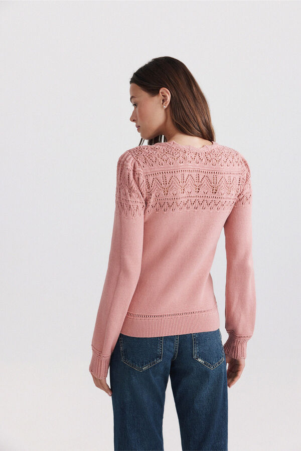 Springfield Camisola de malha estampado sanefa rosa