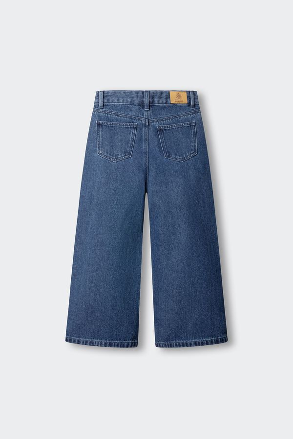 Springfield Kids Cal&ccedil;as culotte de ganga com estrelas para menina azul