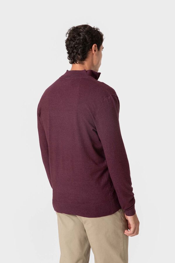 Celopman Camisola de n&oacute;s com fecho-&eacute;clair vermelho