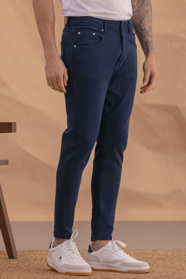 Celopman Cal&ccedil;a skinny de cinco bolsos azul