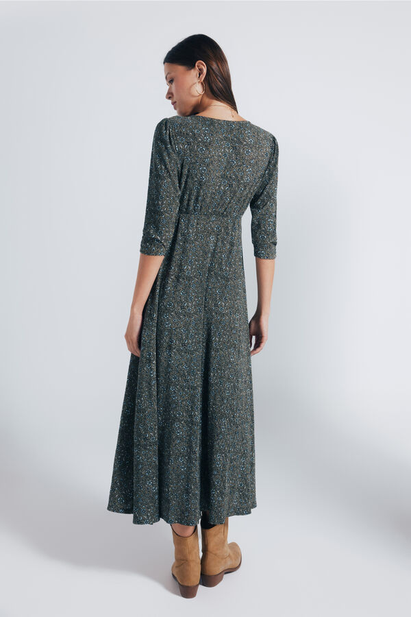 Springfield Vestido midi estampado floral bege