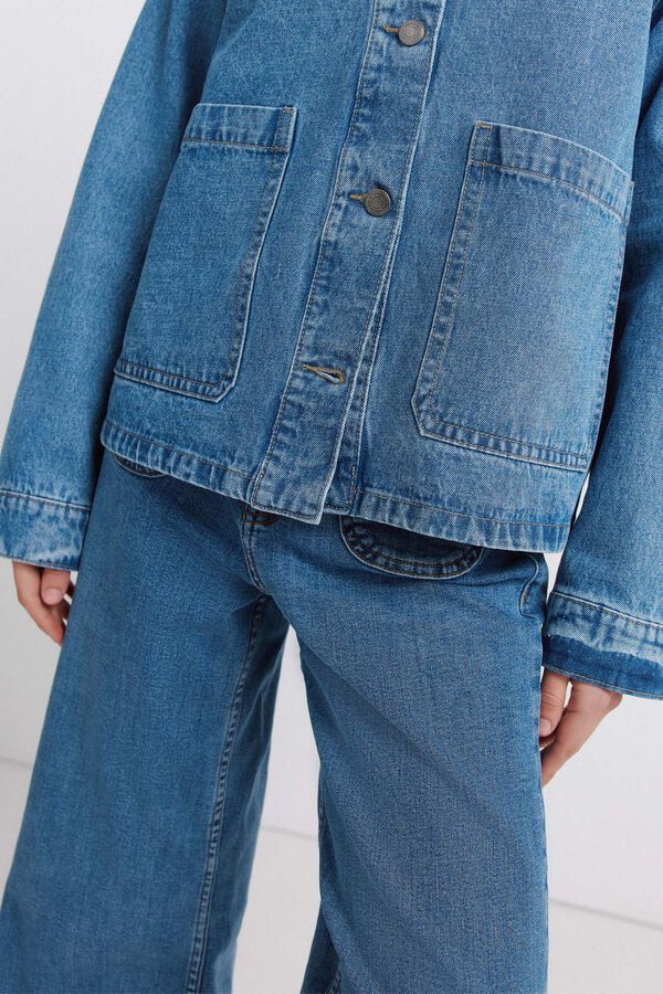 Springfield Chaqueta denim oversized azul