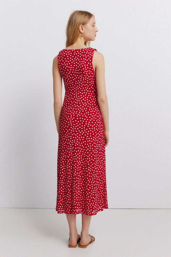 Springfield Vestido volantes escote lazo rojo