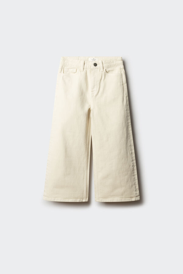 Springfield Kids denim jeans culotte para meninas estampado