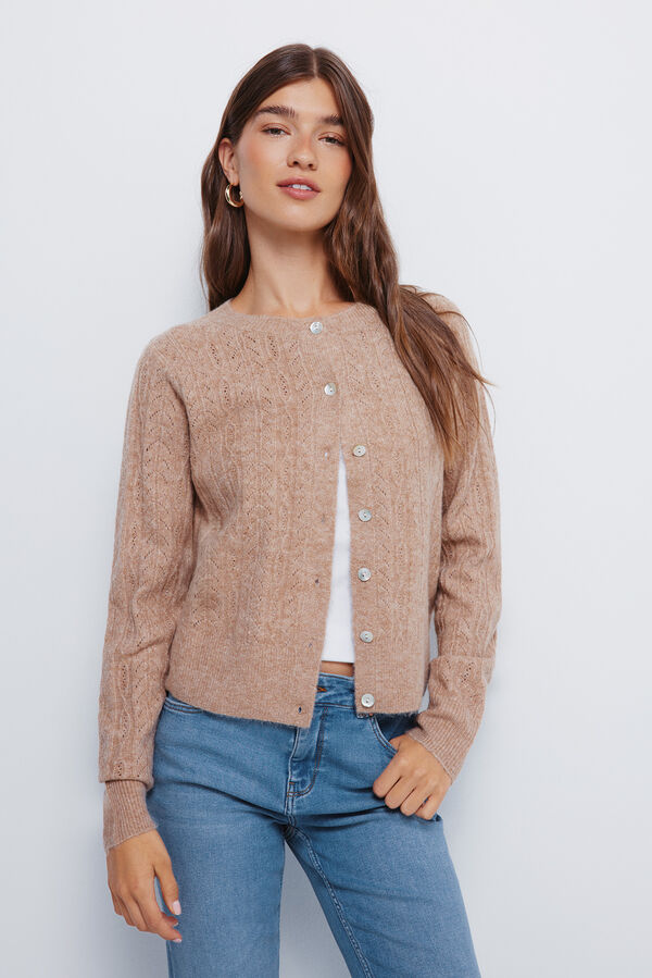 Springfield Cardigan Pointelle cru