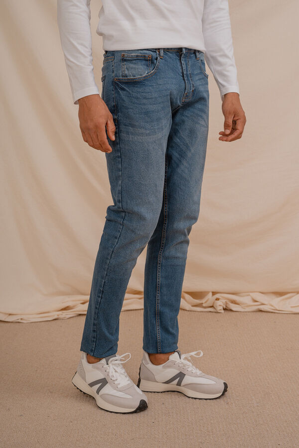 Celopman Calça Jeans Slim Básica azul