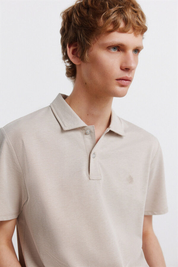 Springfield Polo liso slim fit bege