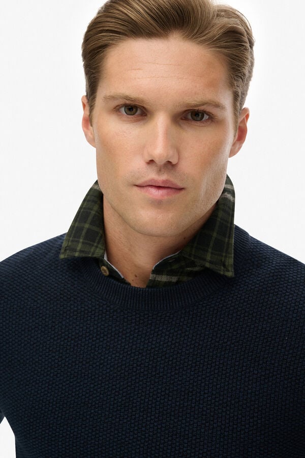 Superdry T-shirt de gola redonda azul