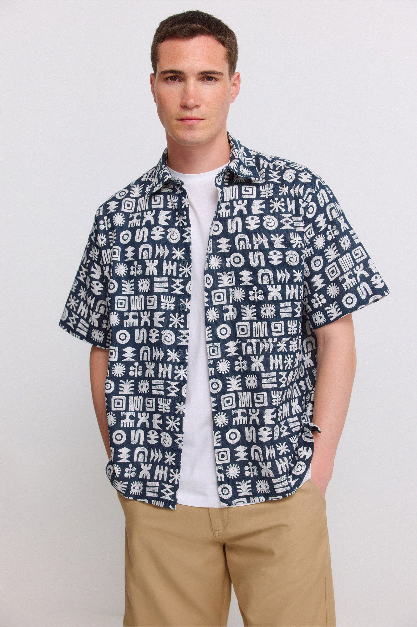 Springfield Camisa de manga curta com dobra