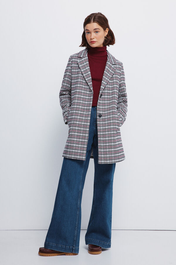 Springfield Casaco sobretudo com gola de lapela vermelho