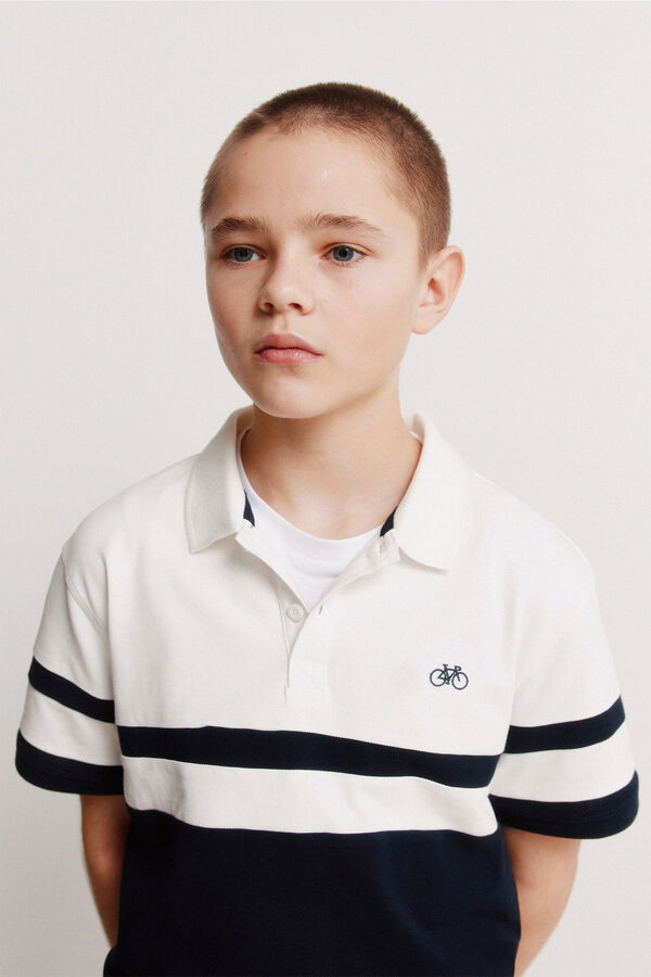 Springfield Kids Polo de riscas para menino azul