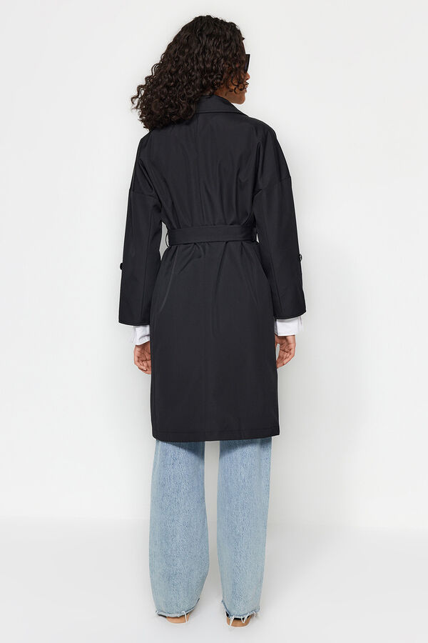 Trendyol Long oversized trench coat black