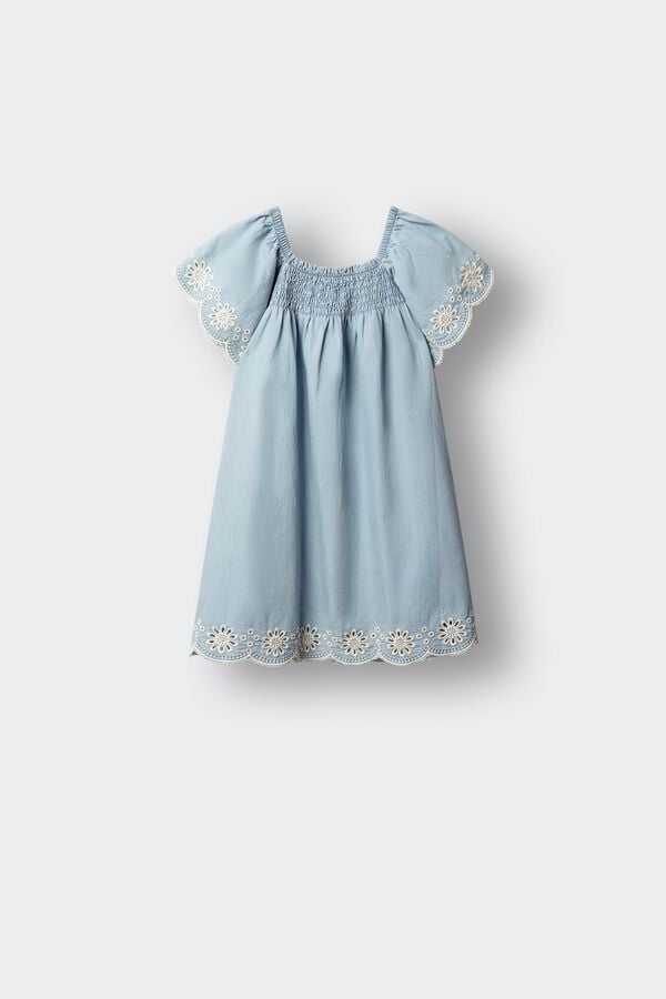 Springfield Kids Vestido bordado menina azul