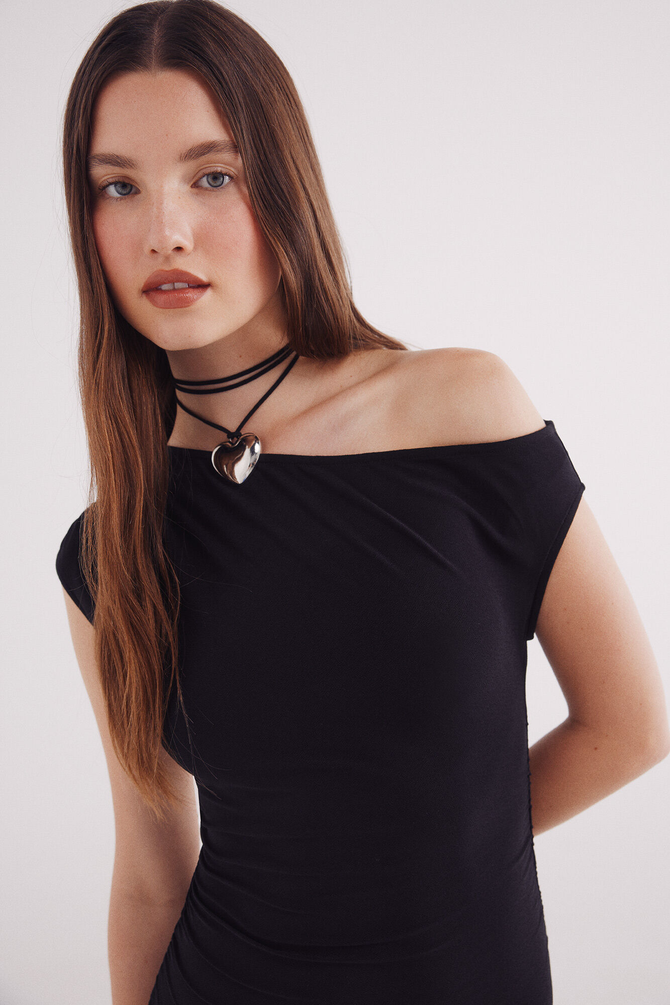 Springfield Vestido midi com decote assim&eacute;trico