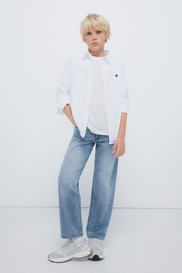 Springfield Kids Camisa de menino com cotoveleiras branco