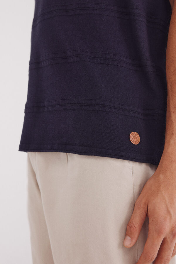 Springfield Camisola manga curta estrutura azul