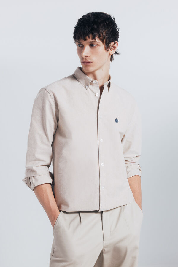 Springfield Camisa Oxford bege