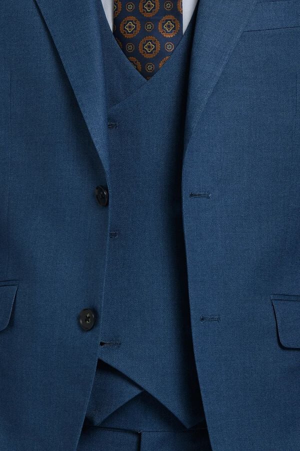 JVZ Blazer de fato texturizado azul
