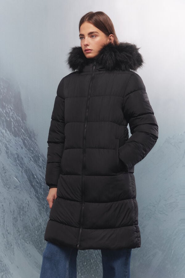 Springfield Sobretudo longo acolchoado Thermolite preto