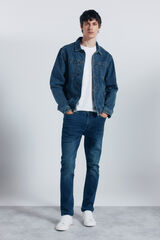 Springfield Calça jeans skinny fit tingida azul