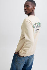 Jack & Jones Sweatshirt b&aacute;sico com logo cinzento