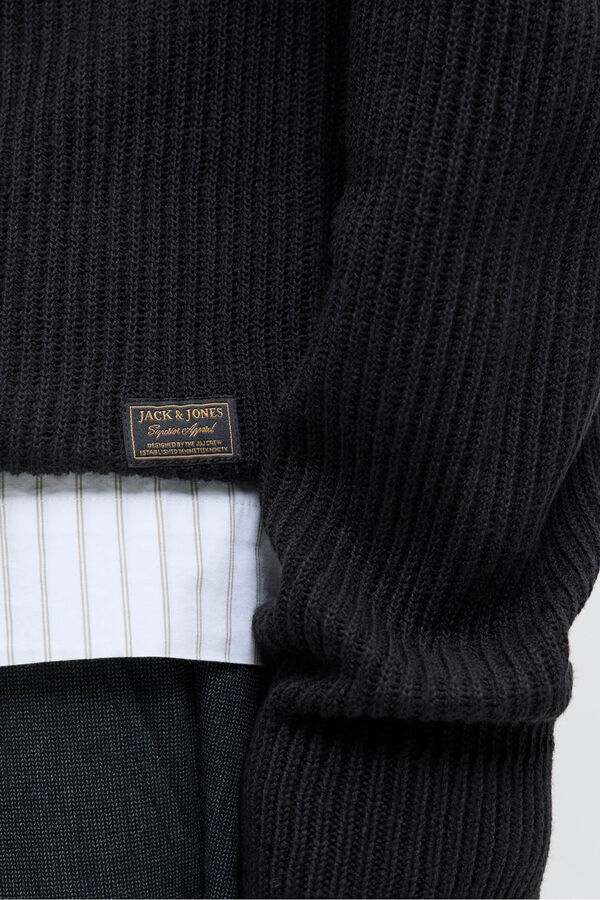Jack & Jones PLUS Camisola básico de malha liso preto