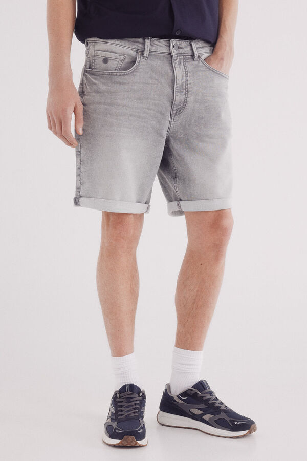 Springfield Bermudas de ganga em knit denim  cinzento