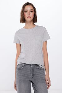 Springfield Pearl pocket T-shirt gray
