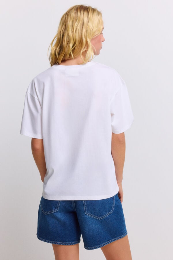 Springfield T-shirt de manga curta "bendito verano" branco