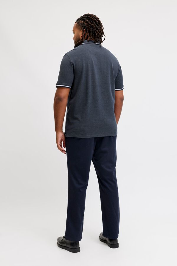 Jack & Jones PLUS Polo regular em piqu&eacute; cinzento