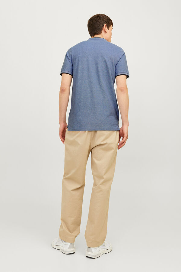 Jack & Jones Polo slim fit gola mao azul