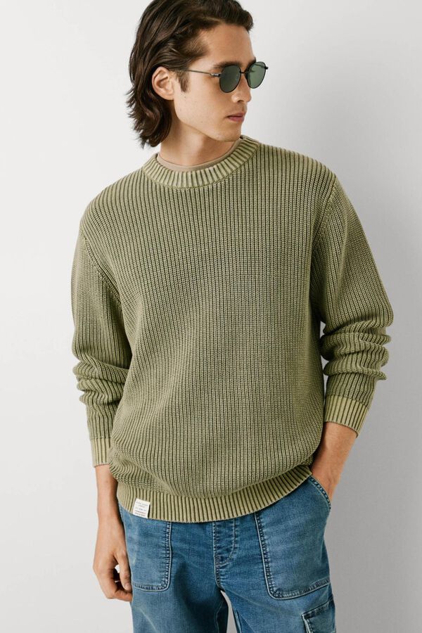 Pepe Jeans Suéter de gola redonda com ajuste regular verde