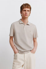 Springfield Polo liso slim fit bege