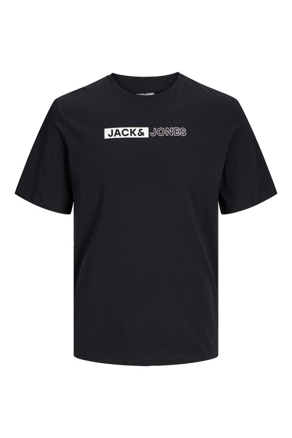 Jack & Jones PLUS T-shirt slim manga curta preto