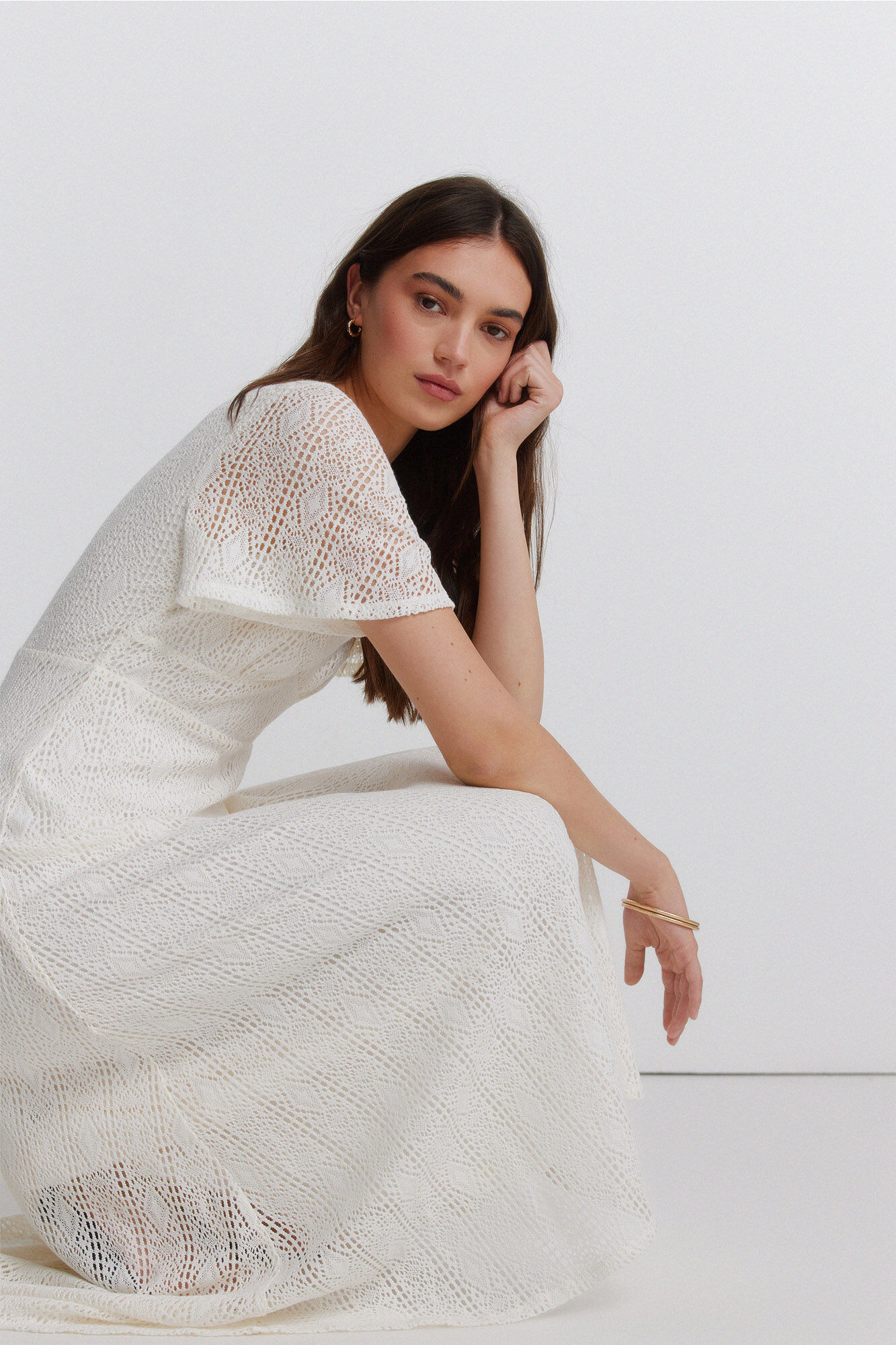 Springfield Vestido midi bordado