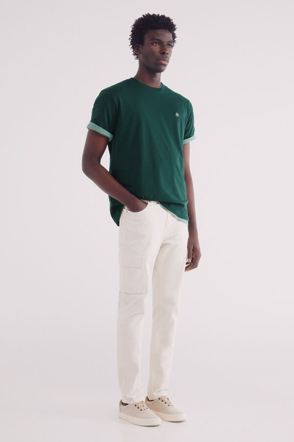 Springfield Camiseta básica com gola redonda verde