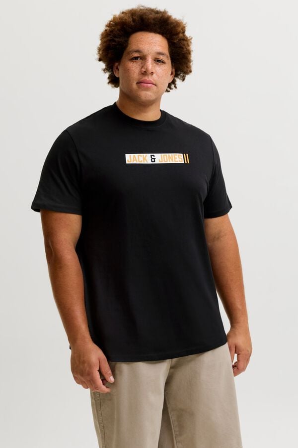 Jack & Jones PLUS T-shirt de manga curta com logo preto