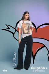 Springfield Camiseta gráfica marrón