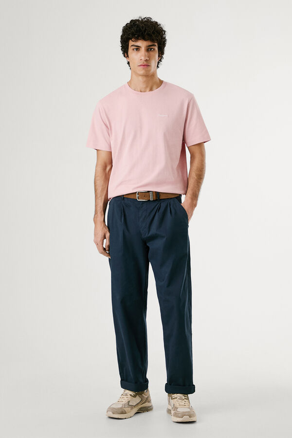 Pepe Jeans Camiseta de manga curta com logo bordado. rosa