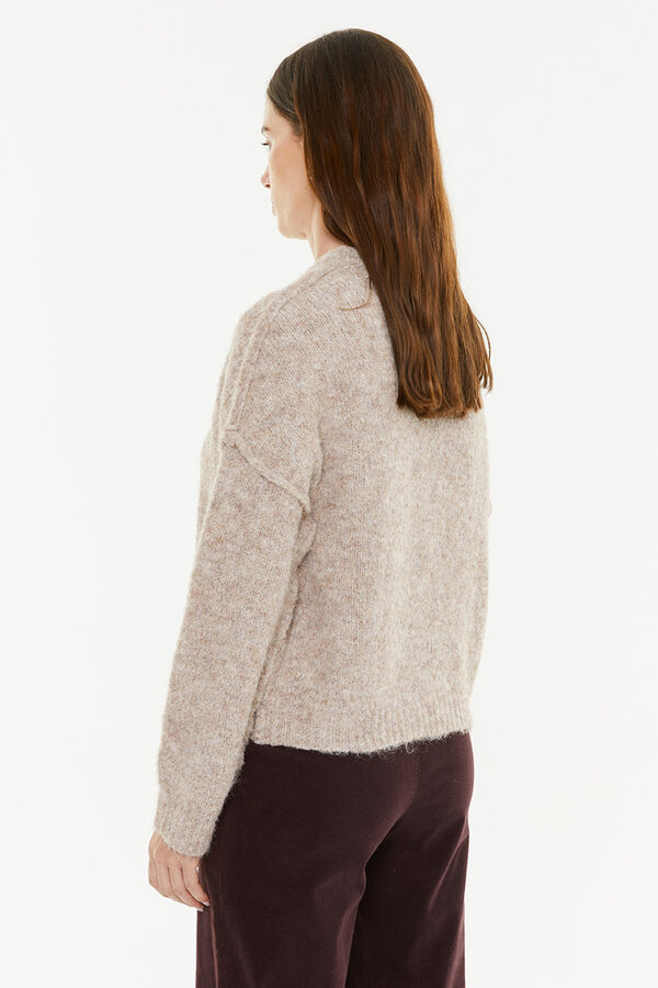 System Action Cardigan de pele com botões bege