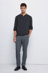 Springfield Cal&ccedil;a estruturadas e slim fit cinzento