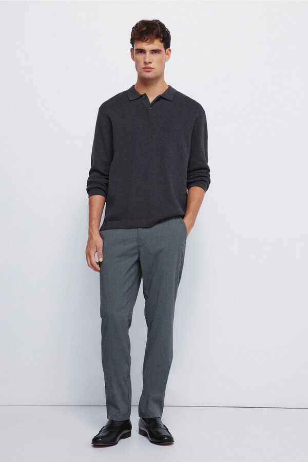 Springfield Cal&ccedil;a estruturadas e slim fit cinzento