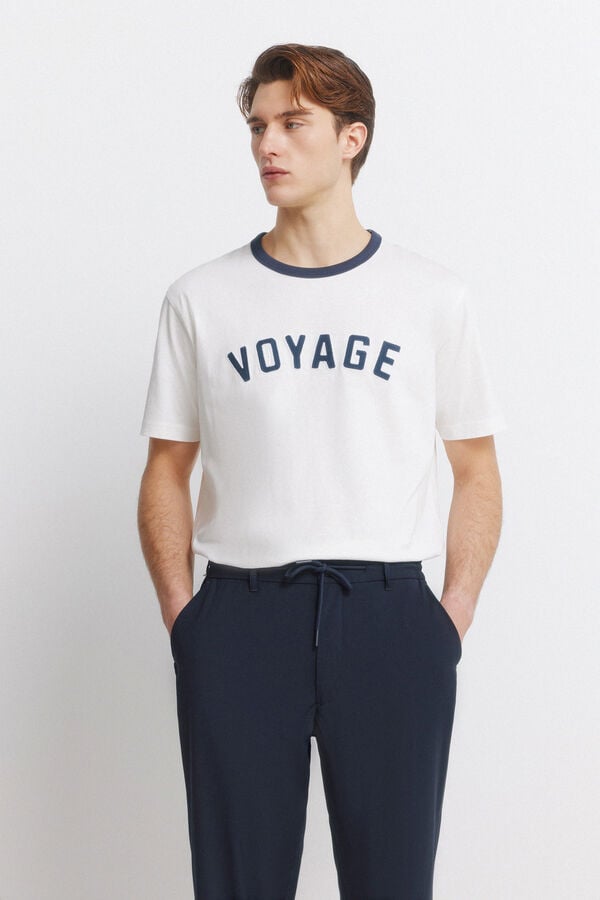 Springfield Straight relaxed fit trousers blue