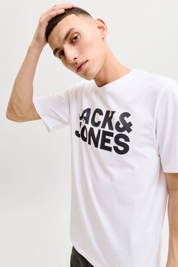 Jack & Jones T-shirt de manga curta com logo branco