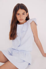 Springfield Kids Blusa às riscas oxford de menina azul
